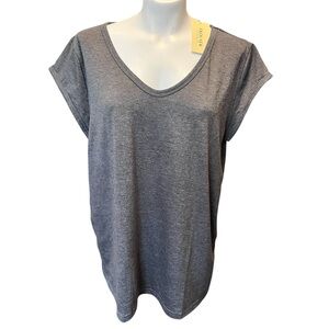 NWT • Ekouaer Heathered Gray Short Sleeve Tee